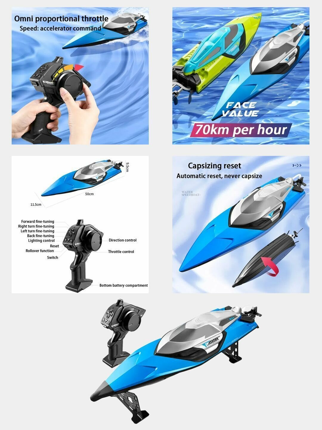 Катер на радиоуправлении 4DRC Tomahawk S2 High Speed RC Boat — фото 1