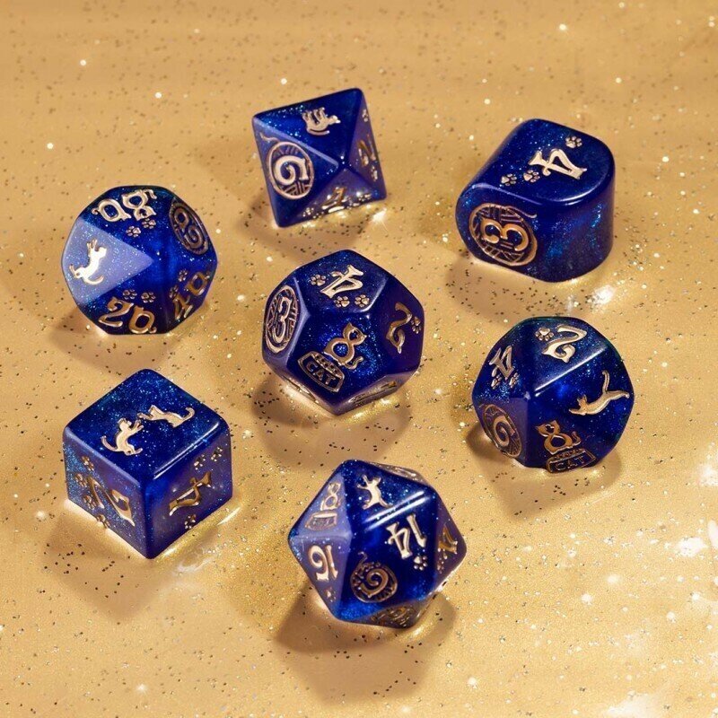 Набор кубиков Japanese Dice Set, Deep Night Firefly, 7 шт. Q-Workshop - фото №3