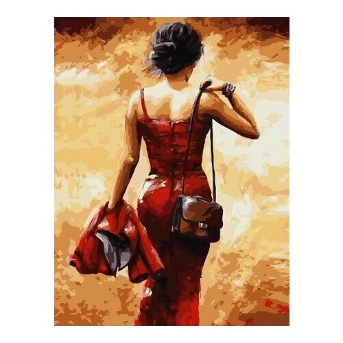 фото Картина по номерам красное платье, 40x50 см. paintboy