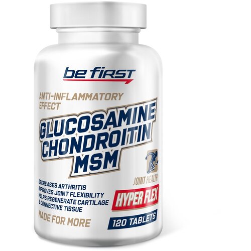 Препарат для укрепления связок и суставов Be First Glucosamine Chondroitin MSM Hyper Flex, 120 шт. препарат для укрепления связок и суставов be first glucosamine chondroitin msm