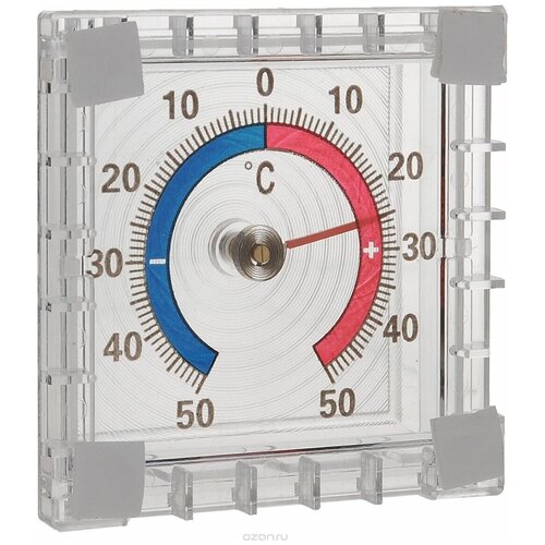 Термометр оконный биметалический, квадратный ТББ
