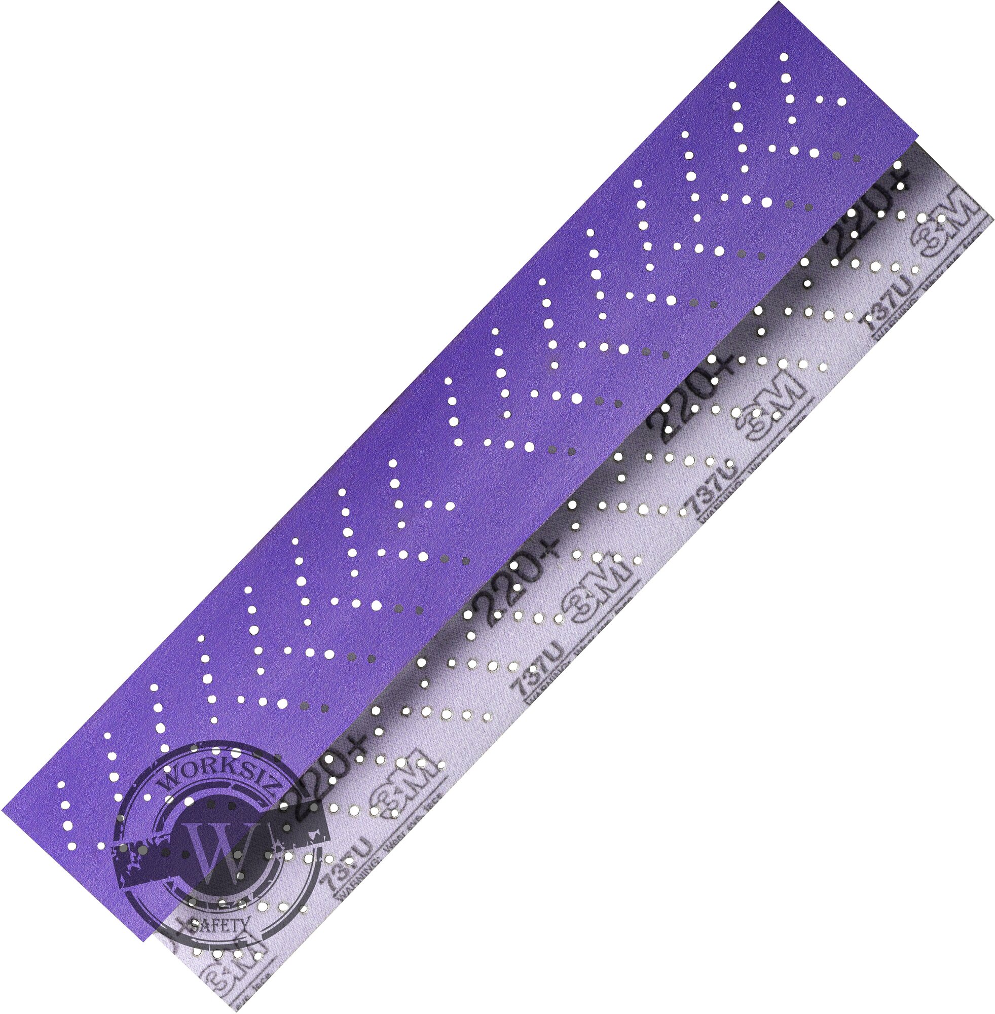 Абразивная шлифовальная полоска/лист (наждачка) 3M™ Hookit Purple+ Cubitron II P220+ 70 x 396 мм (70 x 198 мм x 2 шт.) | 51415 737U