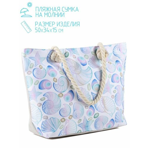 фото Сумка пляжная velton, белый, голубой