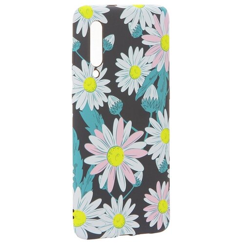 фото Чехол-накладка силикон luxo для xiaomi mi 9 0.8мм с флуоресцентным рисунком цветы черный