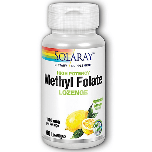 Лимон Solaray Methyl Folate 1000 mcg High Potency (Метил фолат 1000 мкг) 60 леденцов (Solaray)