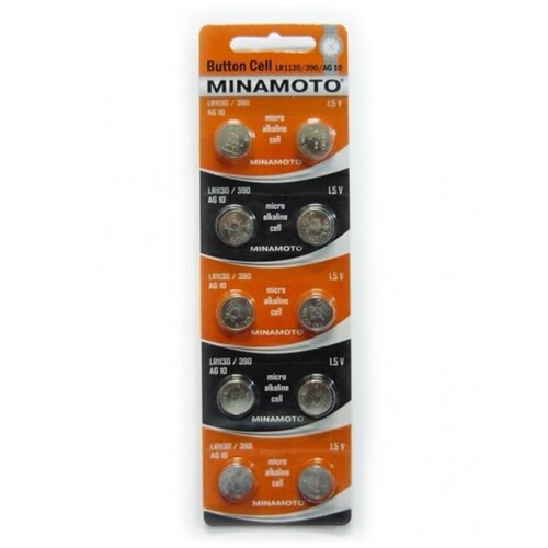 Minamoto Батарейка Minamoto AG10/390/LR1130 BL-10 батарейкa minamoto ag10 1 5 в bl10