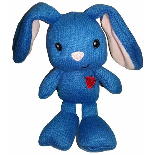фото Вязаная мягкая игрушка кролик (синий) нет бренда