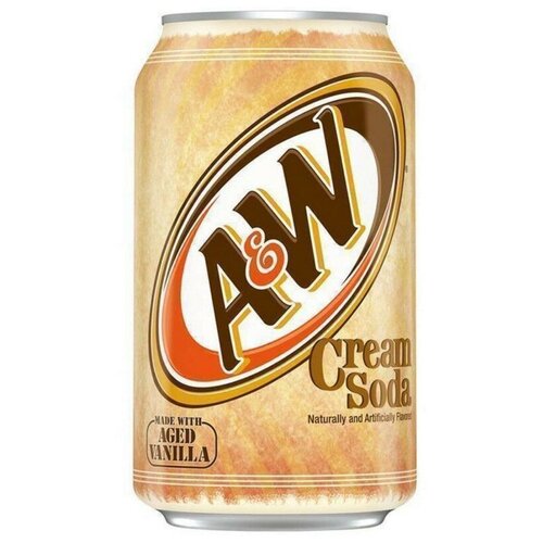 Газированный напиток A&W Cream Soda, 0.355 л, металлическая банка