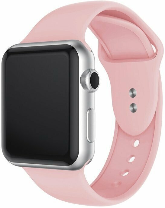 Силиконовый ремешок для Apple Watch (Эпл Вотч) 42/44/45мм / размер браслета L , светло-розовый (L)
