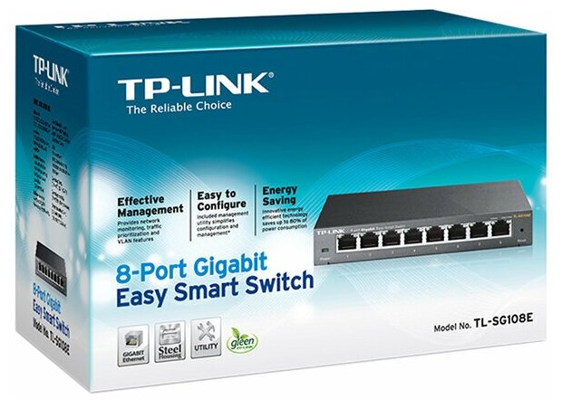 Коммутатор Tp-link TL-SG108E 8 ports Switch Ethernet 10/100/1000M