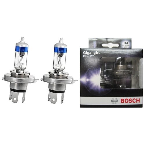 Лампа галогенная BOSCH H4 Gigalight Plus 120 12V 60/55W, 2 шт, 1987301106