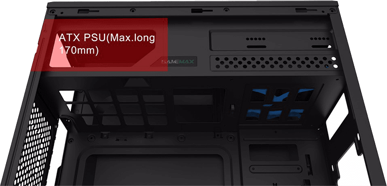 Корпус ATX GameMax G561-F Без БП чёрный G561-F Blue - фото №6