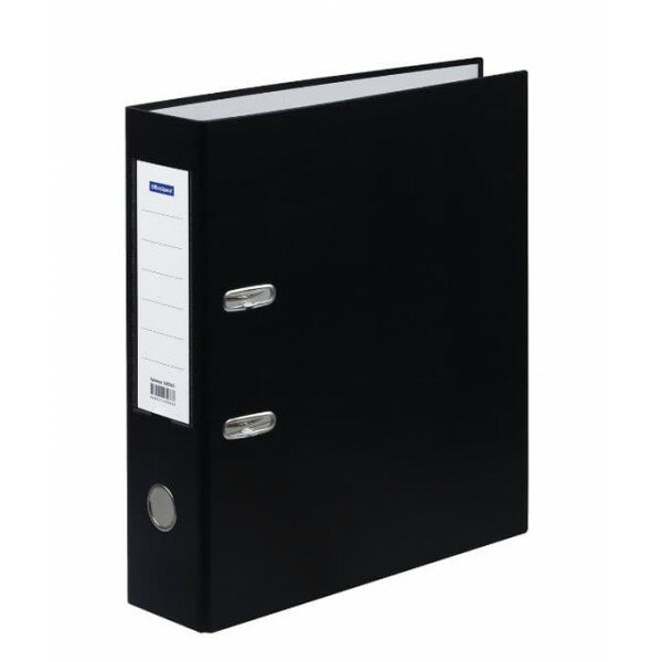 Папка-регистратор OfficeSpace, 80мм, бумвинил, с карманом на корешке, черная 340063