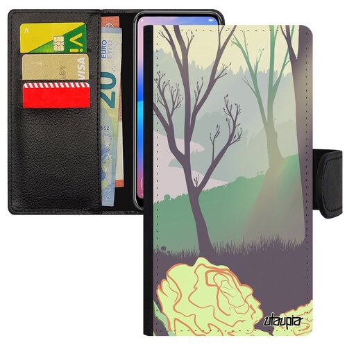 фото Чехол-книжка на мобильный mi 8, "лесные розы" озеро природа utaupia