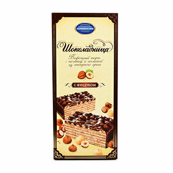 Торт вафельный Коломенское Шоколадница с фундуком 270 г - фотография № 3