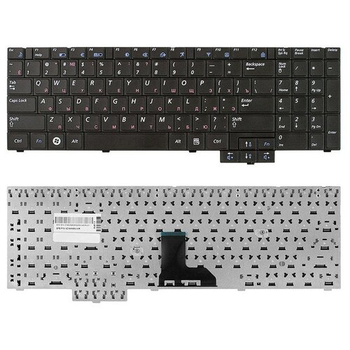 Клавиатура для ноутбука Samsung R519 R523 R525 R528 R530 R538 R540 P580 Series Плоский Enter Черная без рамки 9ZN5LSN00R 117000₽