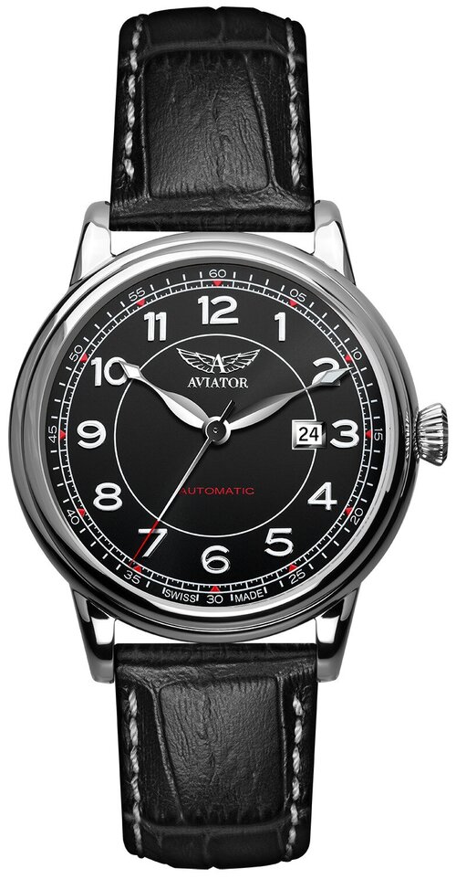 Наручные часы Aviator V.3.09.0.107.4, черный, серебряный