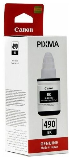 Чернила Canon GI-490 BK 0663C001 для PIXMA G1400, G2400, G3400 (135мл) чёрные