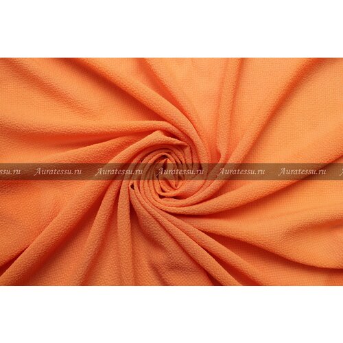 Ткань Шелковый шифон-жаккард стрейч приглушённо-оранжевый, ш136см, 0,5 м