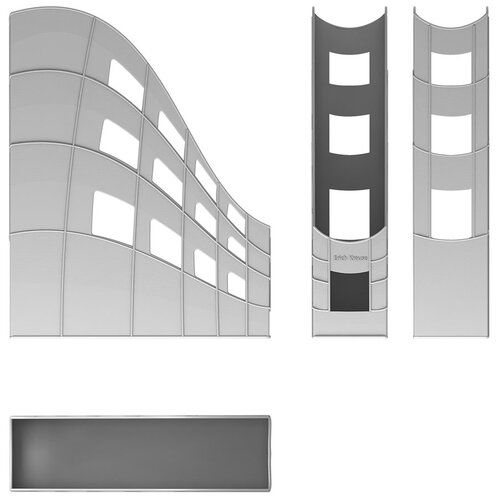 Подставка пластиковая для бумаг вертикальная ErichKrause® S-Wing, 75мм, серый
