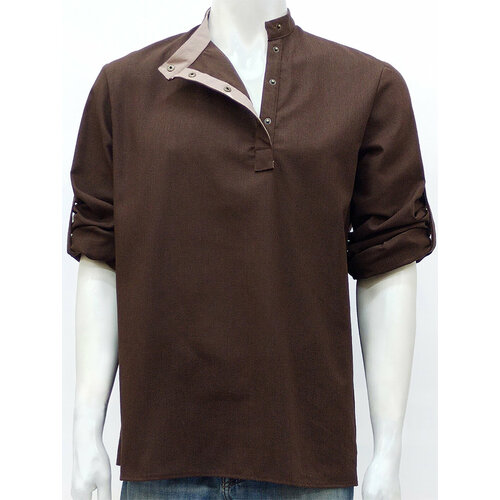 Рубашка День Косоворотки, размер XL, коричневый
