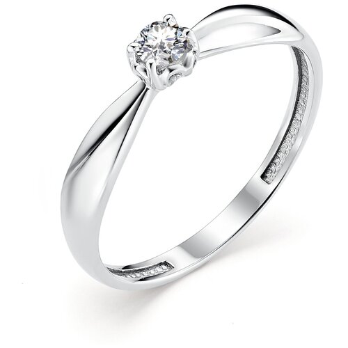 фото Алькор кольцо с 1 бриллиантом из белого золота 12830-200, размер 16.5