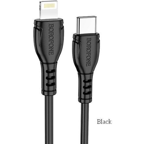 Дата-кабель USB 2.4A PD Apple 8-pin Type-C Borofone BX51 ПВХ 1м Black