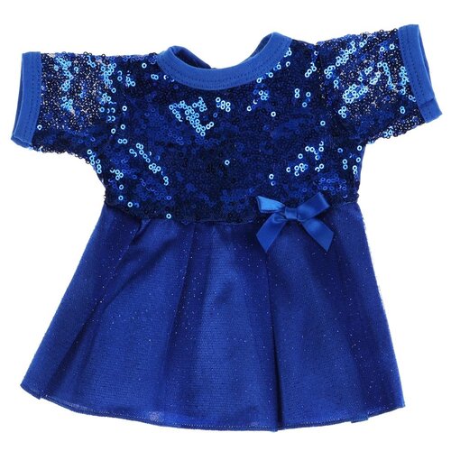 фото Одежда для кукол карапуз 40-42 см, синие платье с пайетками (otf-2103d-ru)