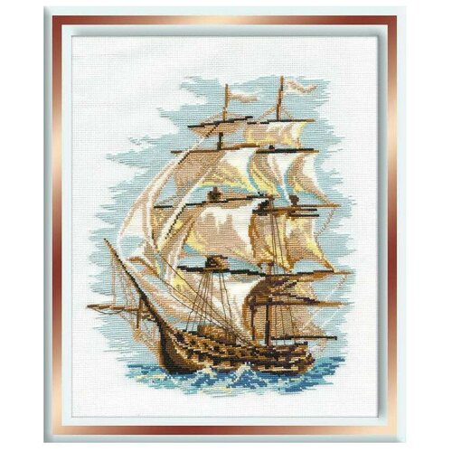 риолис набор для вышивания пиратский корабль 21 х 30 см 1511 Риолис Набор для вышивания крестом Корабль (479), 40 х 30 см