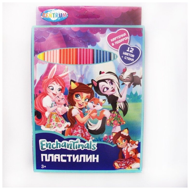 Пластилин "Enchantimals", 12 цветов, 240 гр, стек, картинка