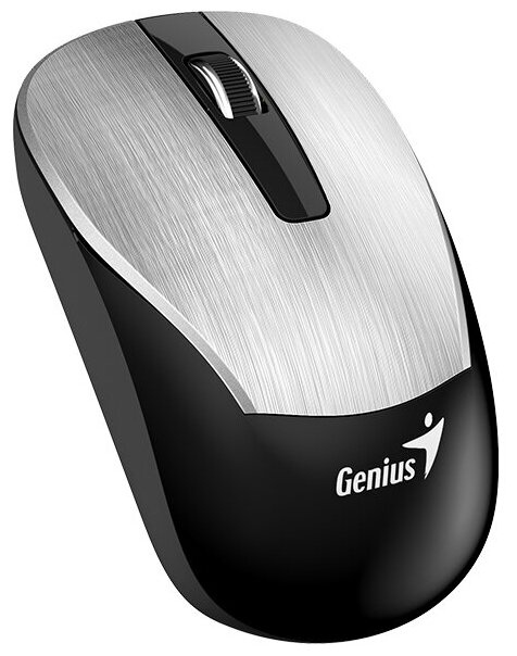 Мышь беспроводная Genius ECO-8015 серебристый (Silver), 2.4GHz, BlueEye 800-1600 dpi, аккумулятор NiMH new package