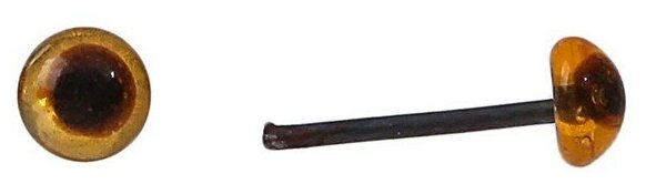Глаза стеклянные на металлической ножке, (набор 74 шт), диаметр 0,4 см, цвет коричневый 4304682