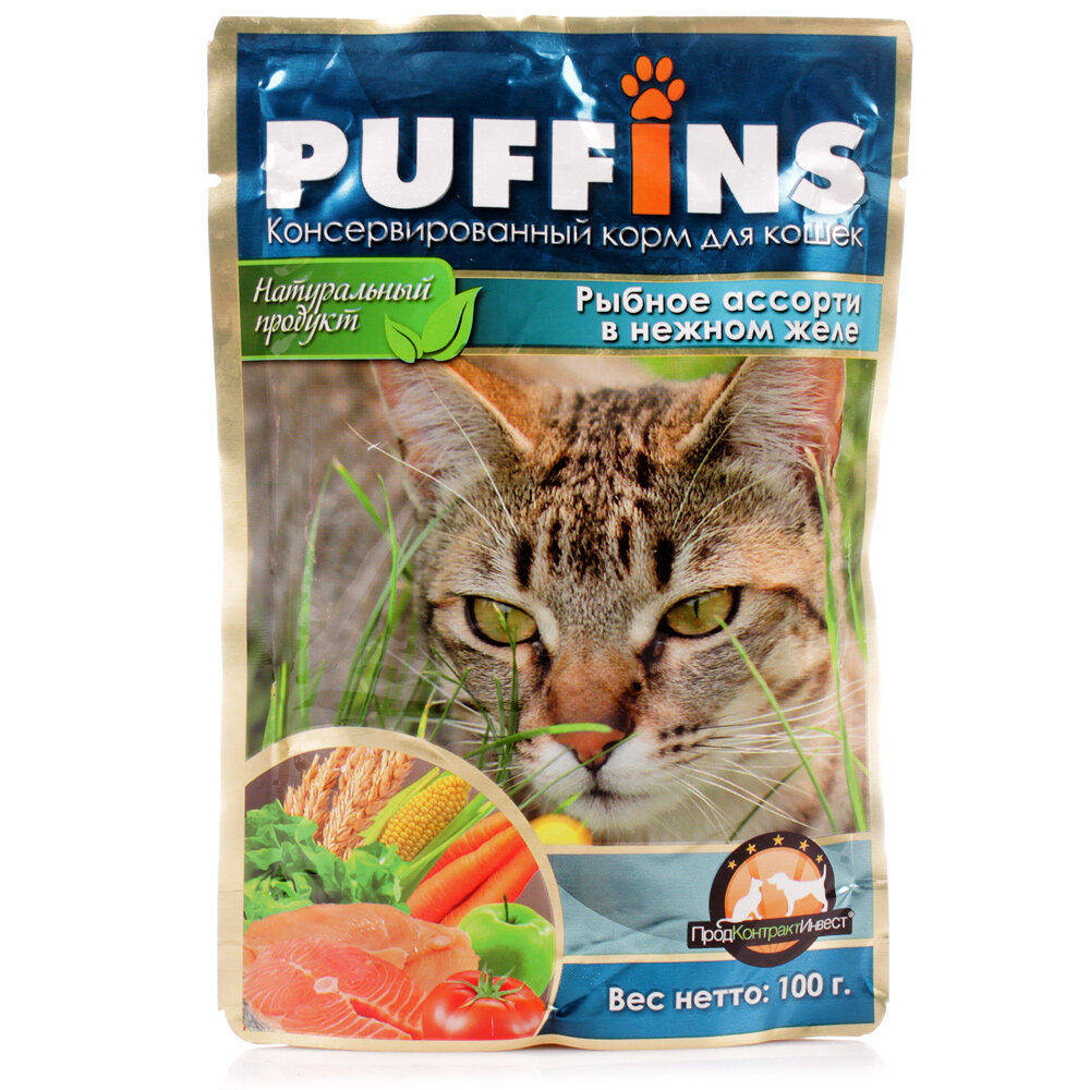 Сухой корм для кошек Puffins Вкусная курочка 10 кг + подарок - фотография № 2