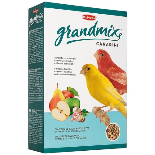 PADOVAN Корм комплексный/основной Padovan GRANDMIX Canarini для канареек, 400 г. padovan grandmix canarini корм для канареек 400 гр х 6 шт