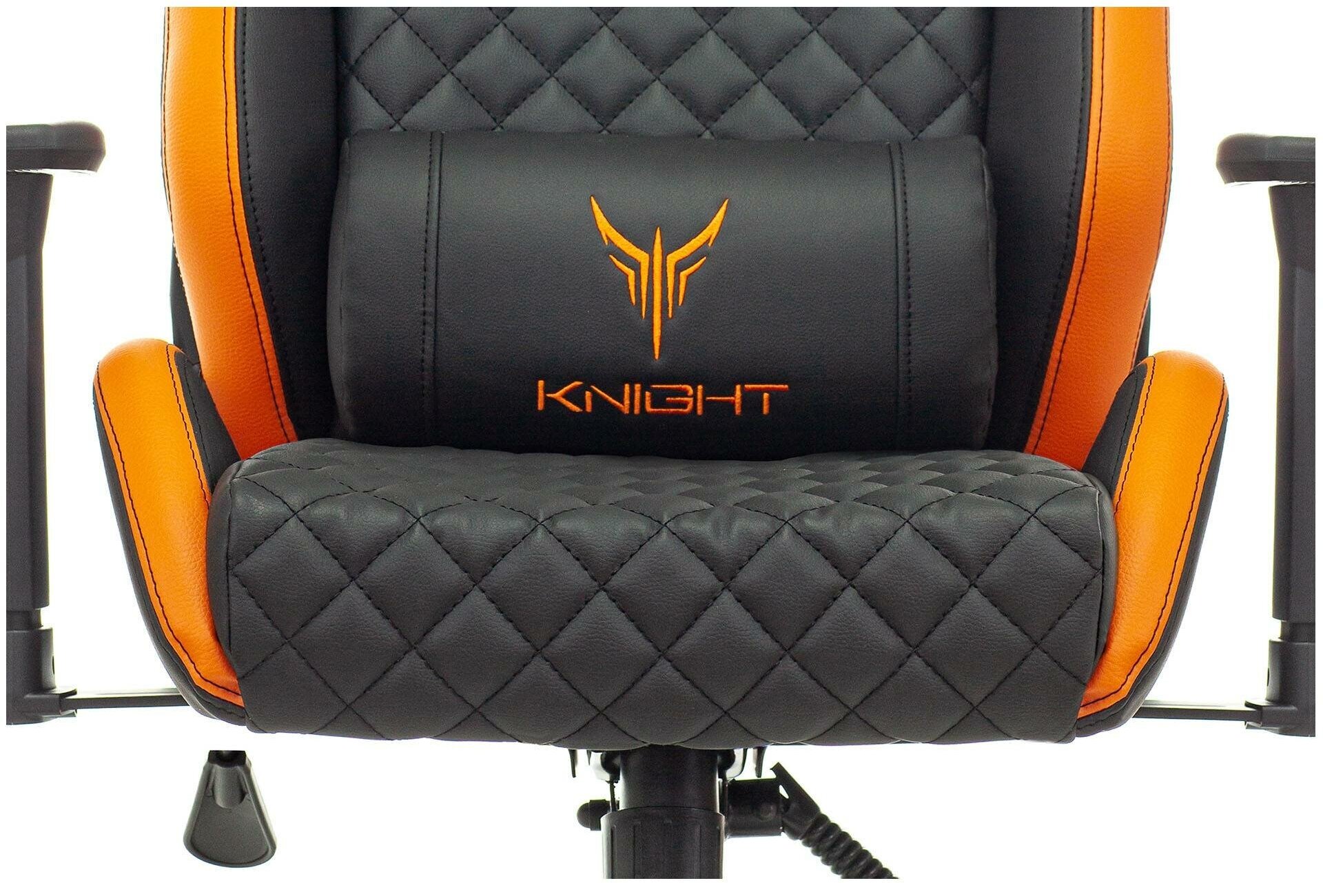 Компьютерное кресло Бюрократ Knight Outrider игровое, обивка: искусственная кожа, цвет: черный/оранжевый - фотография № 19
