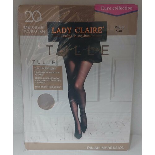 Колготки  Колготки Lady Claire Tulle 20 den Lux shop колготки женские капроновые, размер 5, коричневый