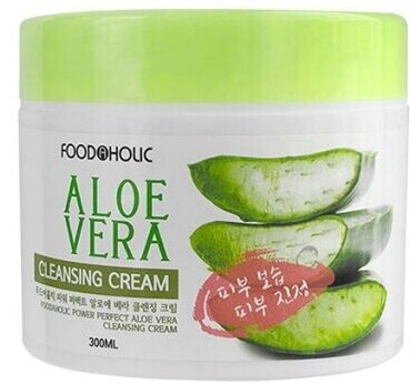 Очищающий крем для лица с экстрактом алоэ ALOE VERA CLEANSING CREAM 300 мл. FOODAHOLIC