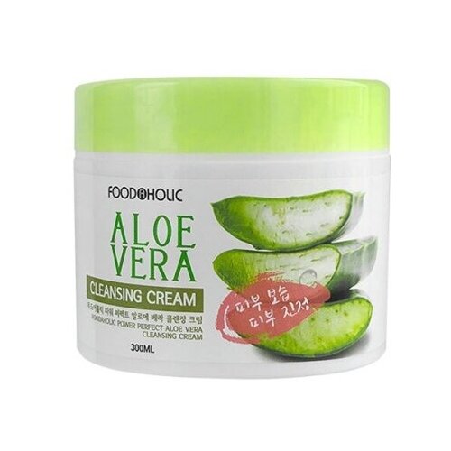 Очищающий крем для лица с экстрактом алоэ ALOE VERA CLEANSING CREAM 300 мл. FOODAHOLIC grown alchemist очищающий крем для лица hydra restore cream cleanser olive leaf plantago extract