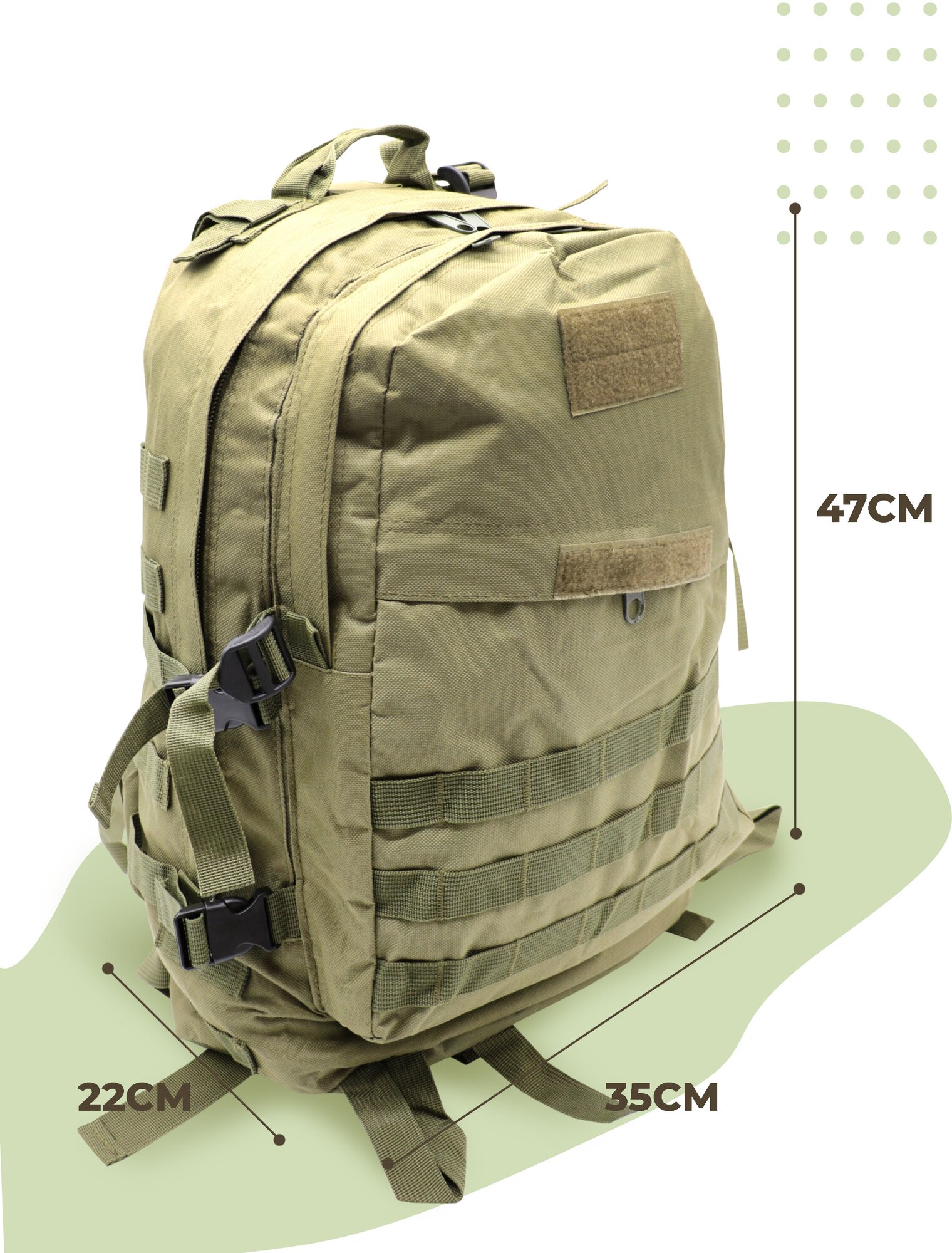 Тактический рюкзак Boomshakalaka, 40л, цвет зеленый, для похода, для рыбалки, для охоты