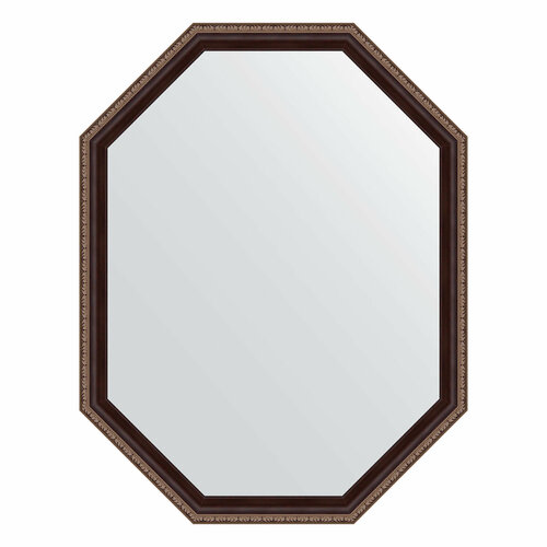 Зеркало Evoform Octagon BY 7276 69x89 в багетной раме, махагон с орнаментом