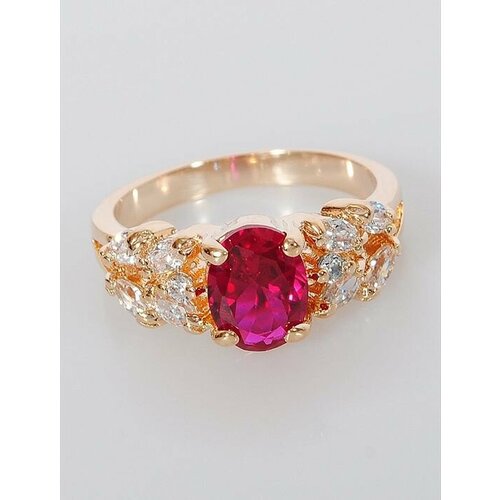 Кольцо помолвочное Lotus Jewelry, корунд, размер 16, красный
