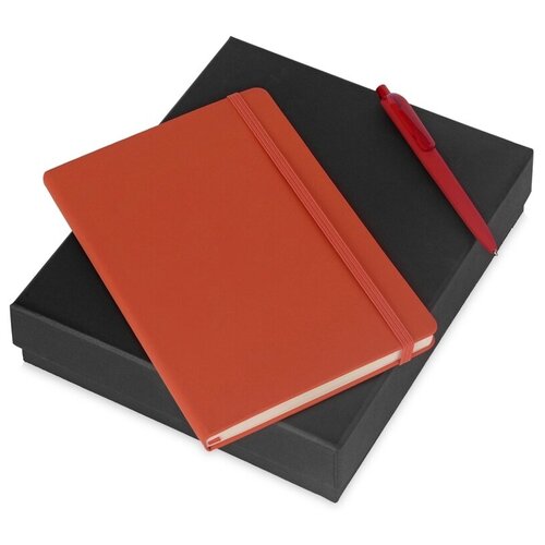 Подарочный набор Vision Pro soft-touch с ручкой и блокнотом А5, оранжевый