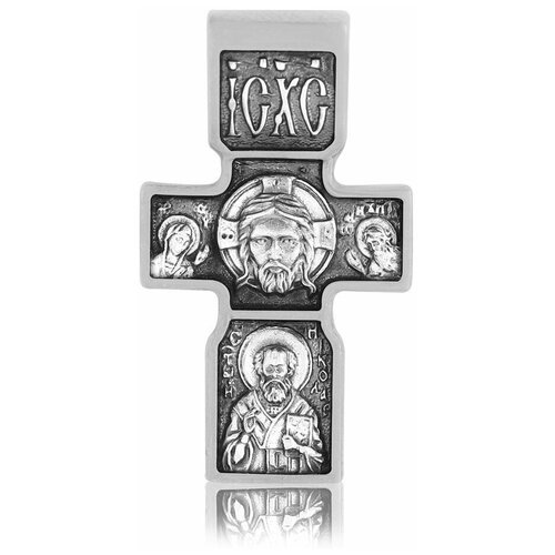 Крест нательный с Нерукотворным образом Спасителя и Архангелом Михаилом 11012265