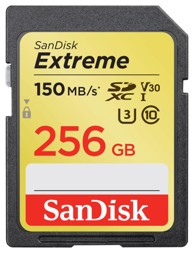 SD Memory Card SDXC 256GB Class10 UHS-I U3 V30 SanDisk Extreme 150 MB/s (SDSDXV5-256G-GNCIN)