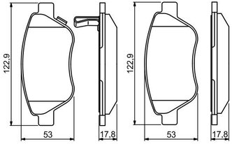 Дисковые тормозные колодки передние Bosch 0986495237 для Opel Adam, Opel Corsa (4 шт.)