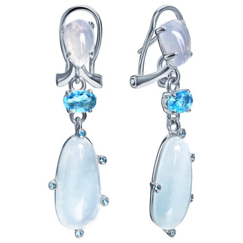 Серьги Sandara, серебро, 925 проба, халцедон