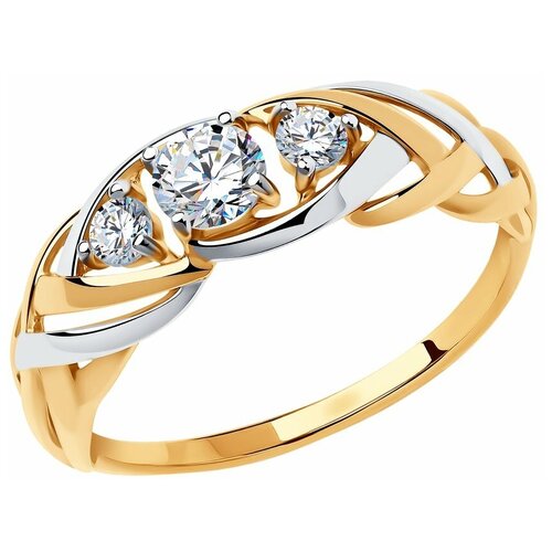 фото Sokolov кольцо из золота с фианитами 018532, размер 17.5