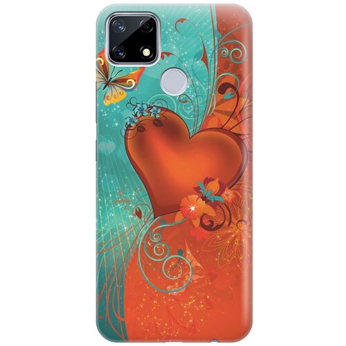 фото Cиликоновый чехол на realme 7i / рилми 7 ай с принтом "сердце и бабочка" gosso