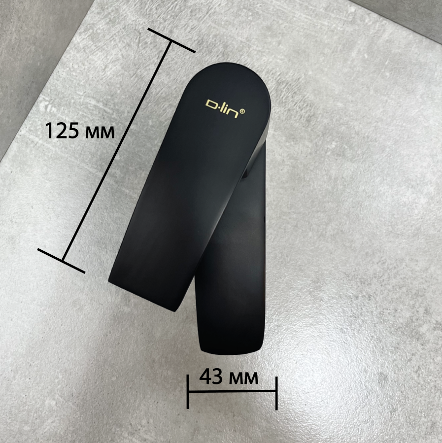 Смеситель для раковины, умывальника D-LIN D110365-A, монолитный излив с аэратором, на гайке, черный, материал: латунь. - фотография № 3