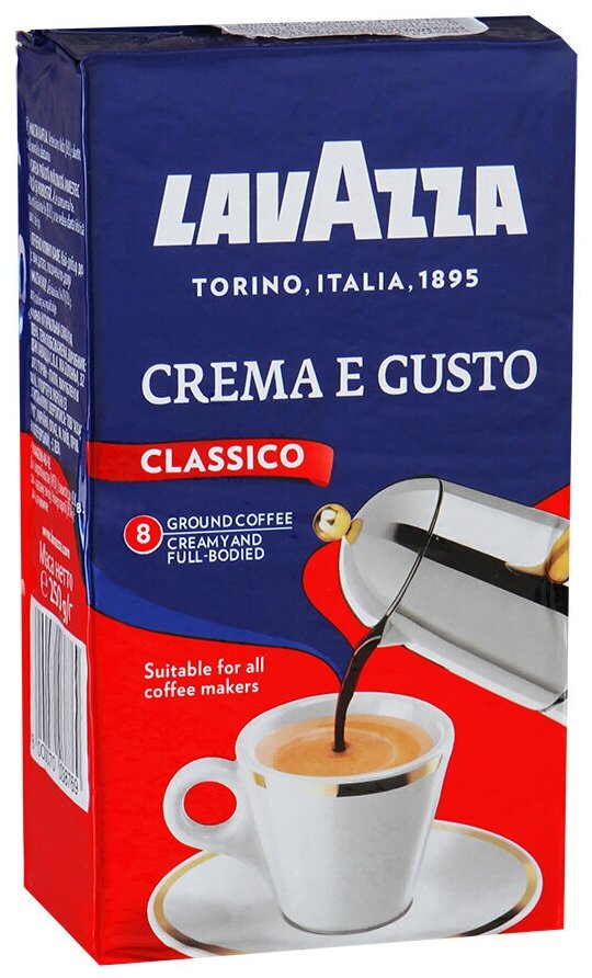 Кофе молотый Lavazza Crema e Gusto Classico, вакуумная упаковка, 250 г, вакуумная упаковка, 6 уп. - фотография № 5